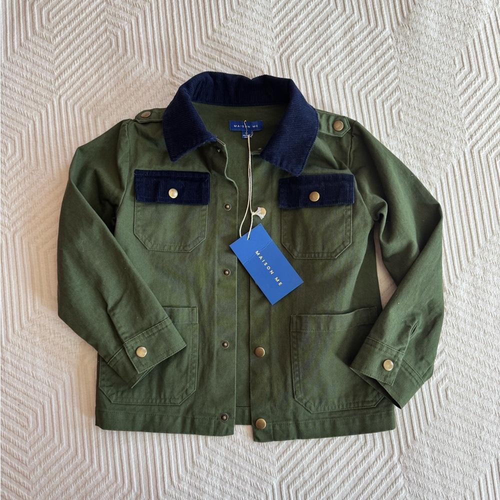 NWT Maison Me Green Utility Jacket